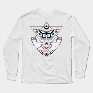 Moon Butterfly In Witch Hands Long Sleeve T-Shirt